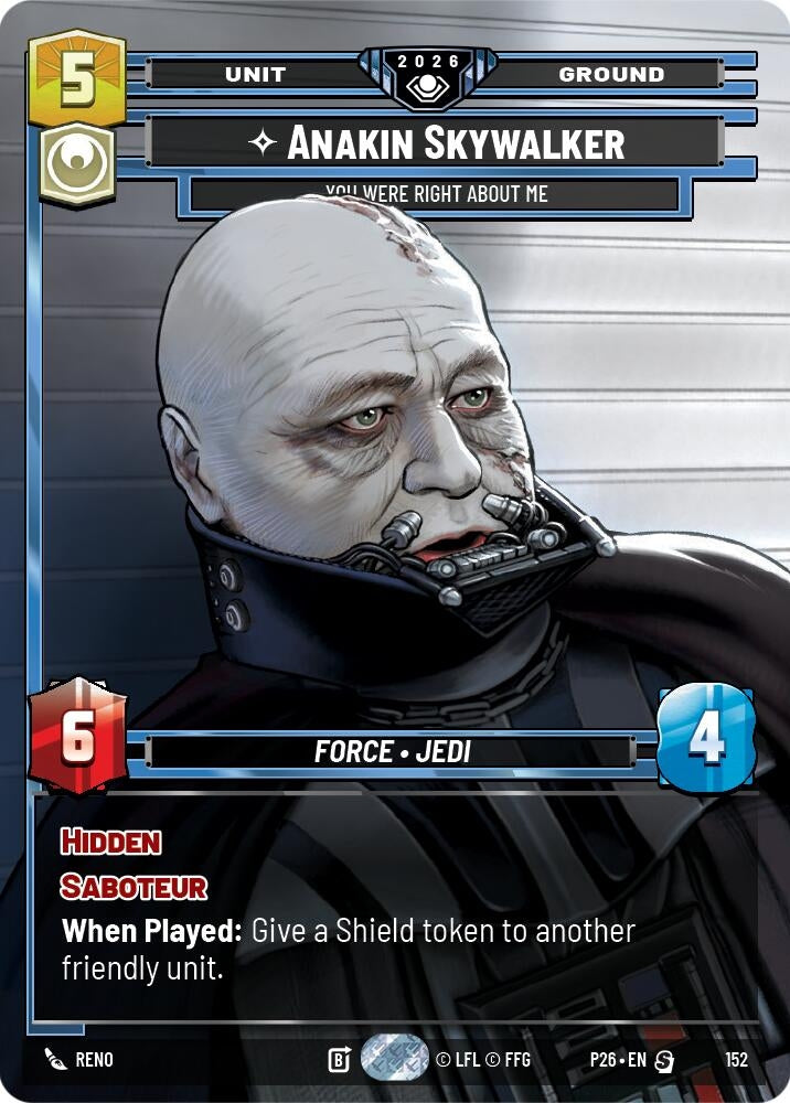 Image for Anakin Skywalker - You Were Right About Me (Prize Wall) (152) [Galactic Championship 2026] - Star Wars: Unlimited