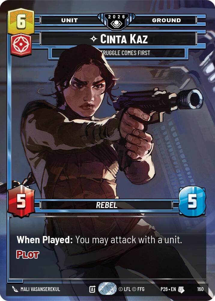 Image for Cinta Kaz - The Struggle Comes First (Prize Wall) (Foil) (160) [Galactic Championship 2026] - Star Wars: Unlimited