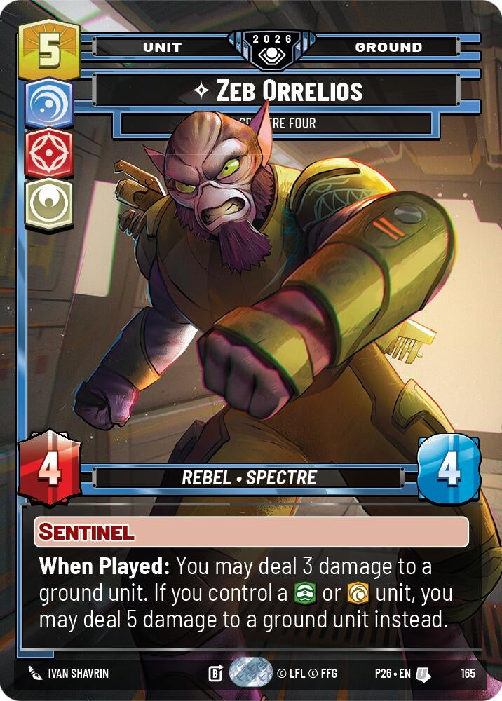 Image for Zeb Orellios - Spectre Four (165) [Galactic Championship 2026] - Star Wars: Unlimited
