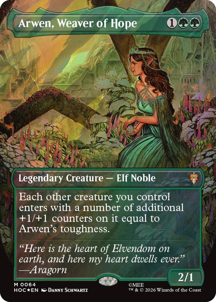Image for Arwen, Weaver of Hope (Borderless) (Surge Foil) (64) [The Hobbit: Eternal-Legal] - Magic: The Gathering