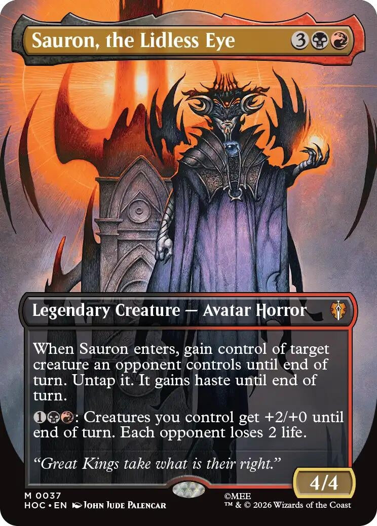 Image for Sauron, the Lidless Eye (Borderless) (37) [The Hobbit: Eternal-Legal] - Magic: The Gathering