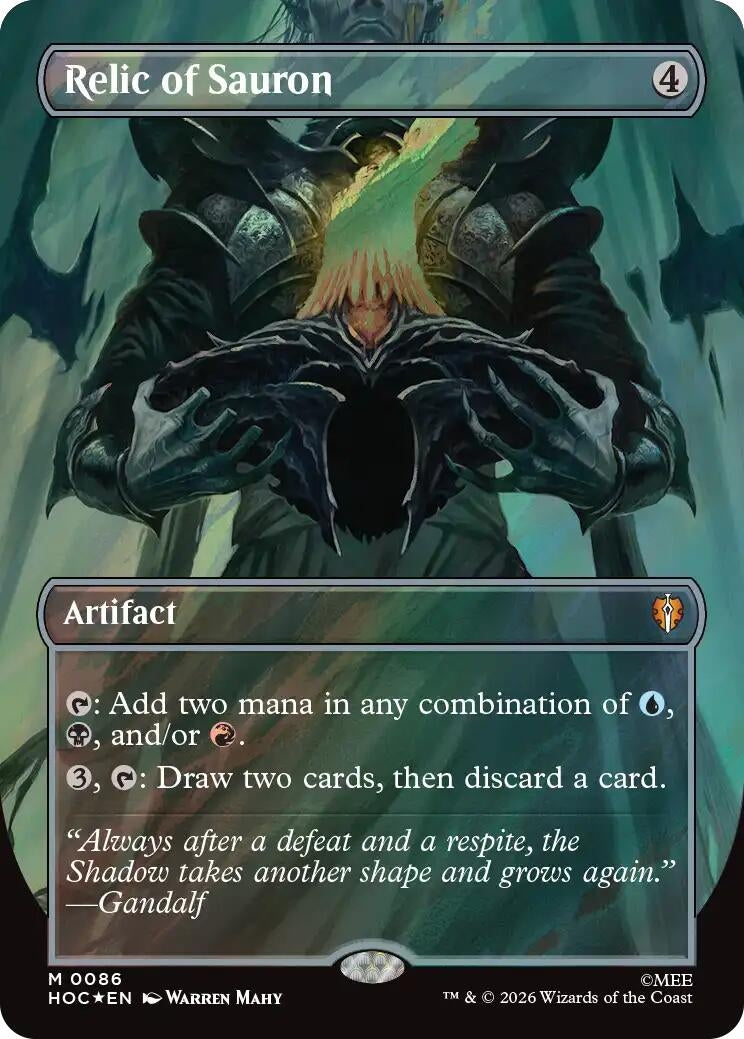 Image for Relic of Sauron (Borderless) (Surge Foil) (86) [The Hobbit: Eternal-Legal] - Magic: The Gathering