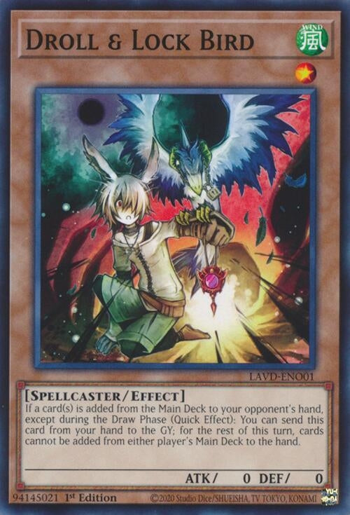 Image for Droll & Lock Bird (LAVD-ENO01) (LAVD-ENO01) [Legendary Arc-V Decks] - YuGiOh
