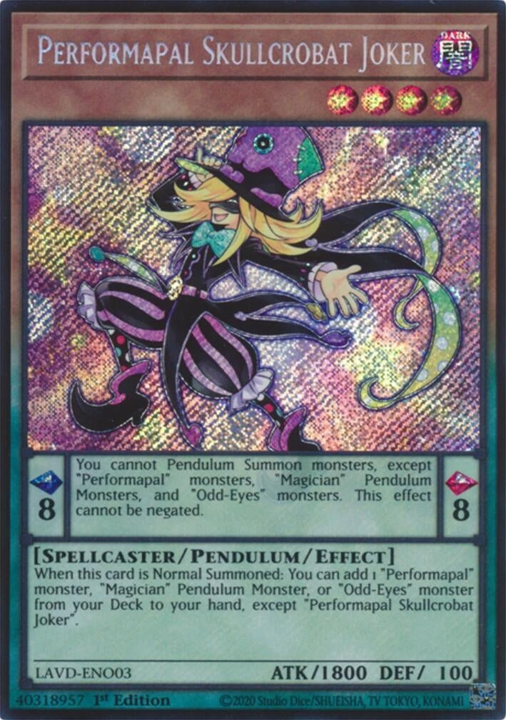 Image for Performapal Skullcrobat Joker (Secret Rare) (LAVD-ENO03) [Legendary Arc-V Decks] - YuGiOh