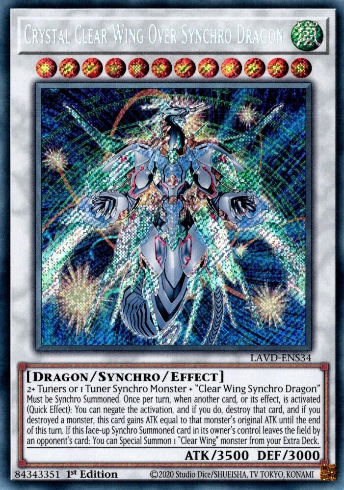 Image for Crystal Clear Wing Over Synchro Dragon (LAVD-ENS34) [Legendary Arc-V Decks] - YuGiOh