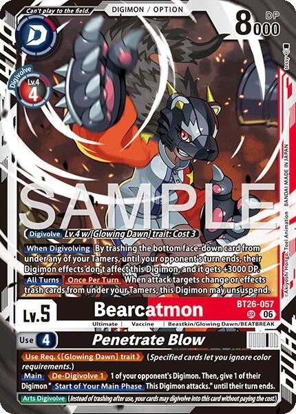 Image for Bearcatmon // Penetrate Blow (BT26-057 SR) [Timeless Bonds] - Digimon Card Game