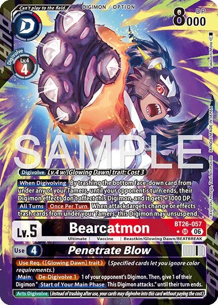 Bearcatmon // Penetrate Blow (Alternate Art) (BT26-057 SR) [Timeless Bonds]