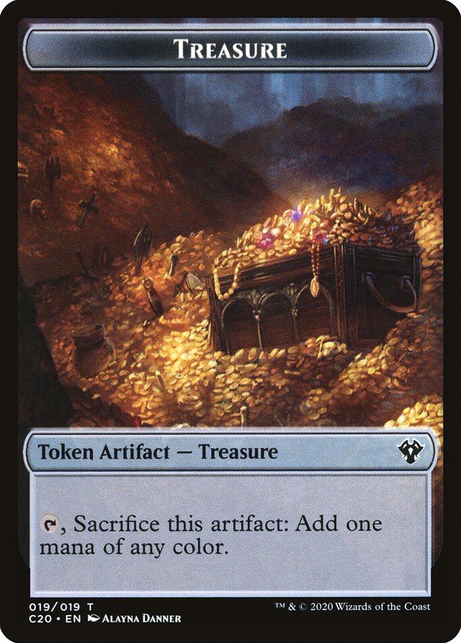 Saproling // Treasure Double-Sided Token (14 // 19) [Commander 2020]