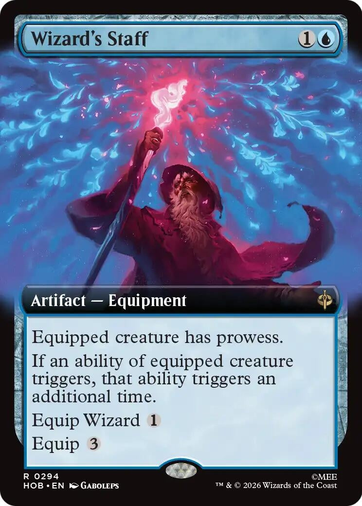 Image for Wizard's Staff (Extended Art) (294) [The Hobbit] - Magic: The Gathering