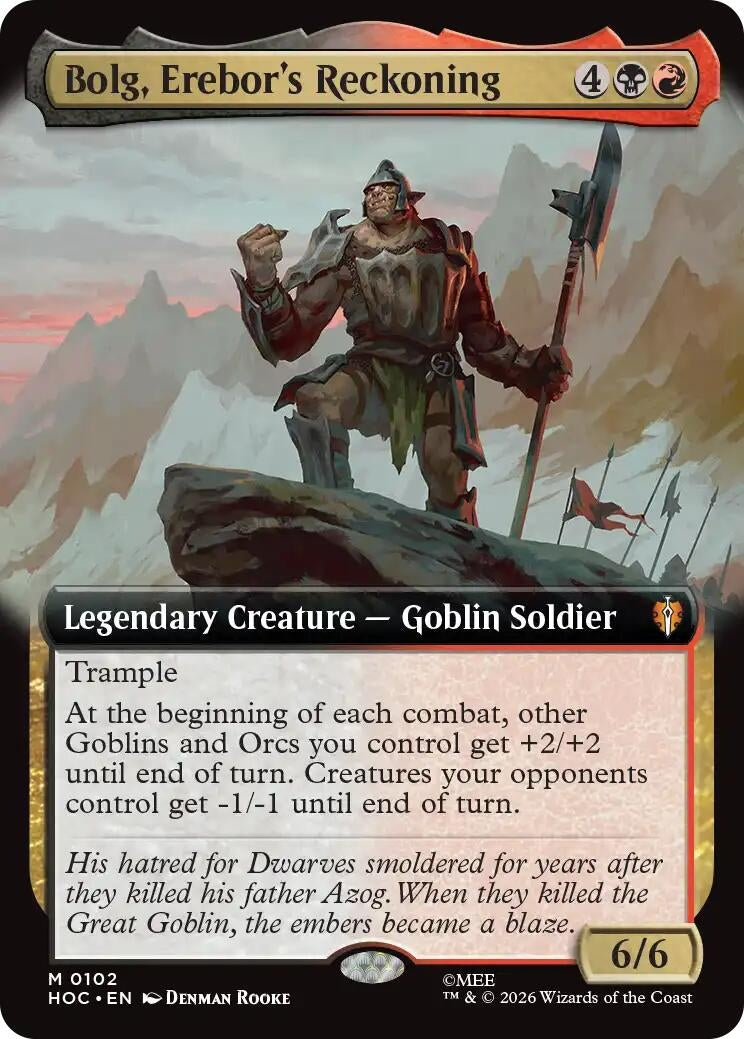 Image for Bolg, Erebor's Reckoning (Extended Art) (102) [The Hobbit: Eternal-Legal] - Magic: The Gathering