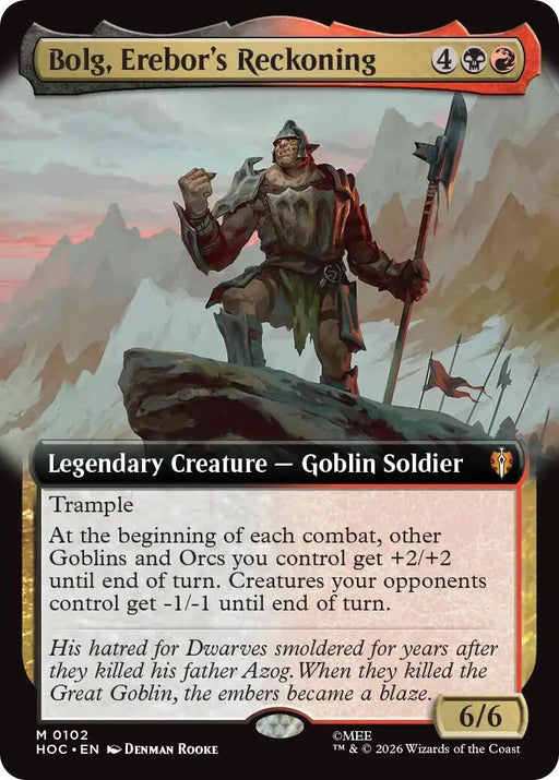 Image for Bolg, Erebor's Reckoning (Extended Art) (102) [The Hobbit: Eternal-Legal] - Magic: The Gathering