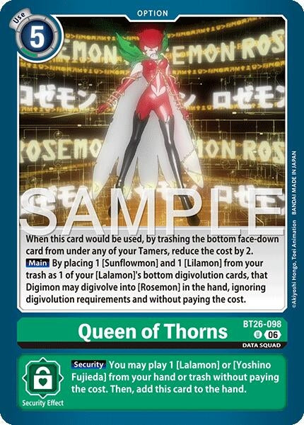 Image for Queen of Thorns (BT26-098 U) [Timeless Bonds] - Digimon Card Game