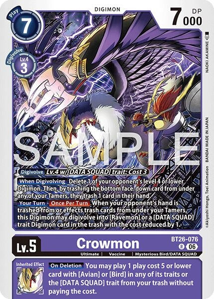 Image for Crowmon (BT26-076 R) [Timeless Bonds] - Digimon Card Game