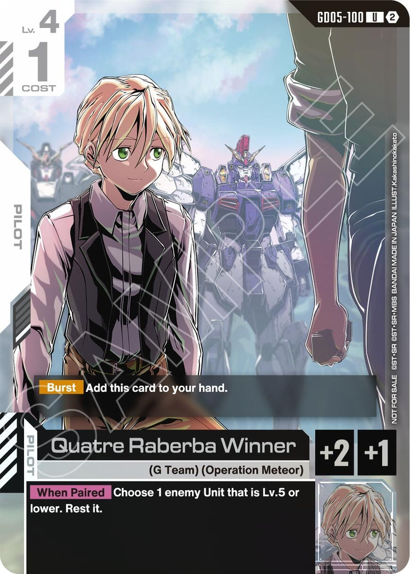 Image for Quatre Raberba Winner (Event Pack 02) (GD05-100) [Gundam Promotional Cards] - Gundam Card Game
