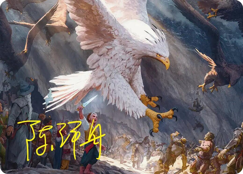 Image for The Eagles Are Coming! Art Card (Gold-Stamped Signature) (3) [Art Series: The Hobbit] - Magic: The Gathering
