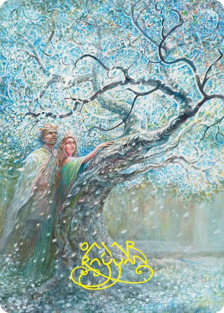 Image for Flowering of the White Tree Art Card (Gold-Stamped Signature) (27) [Art Series: The Hobbit] - Magic: The Gathering