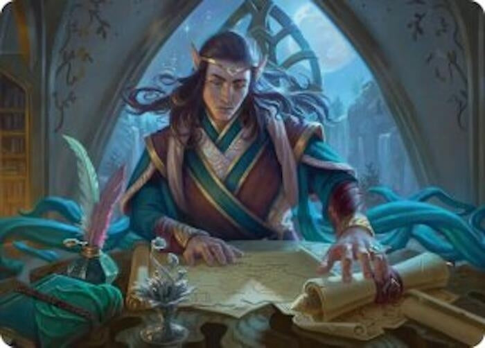 Image for Elrond, Moon-Reader Art Card (9) [Art Series: The Hobbit] - Magic: The Gathering