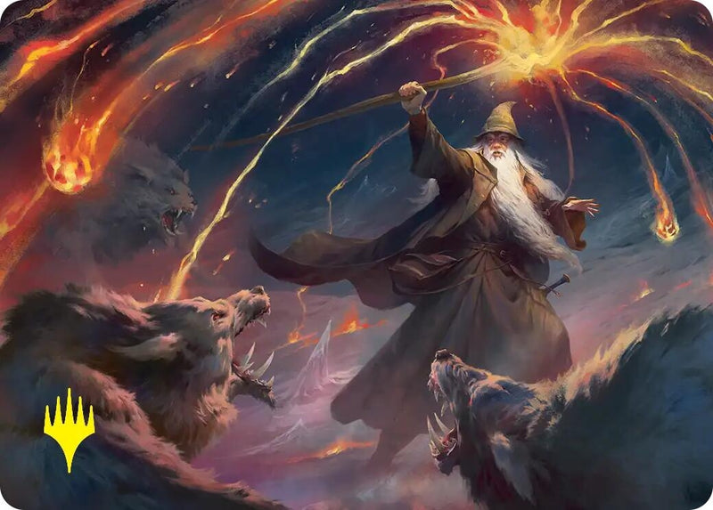 Image for Gandalf, Shadow's Foe Art Card (Gold-Stamped) (46) [Art Series: The Hobbit] - Magic: The Gathering