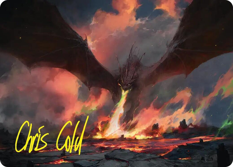 Image for Smaug, the Great Calamity Art Card (Gold-Stamped Signature) (17) [Art Series: The Hobbit] - Magic: The Gathering