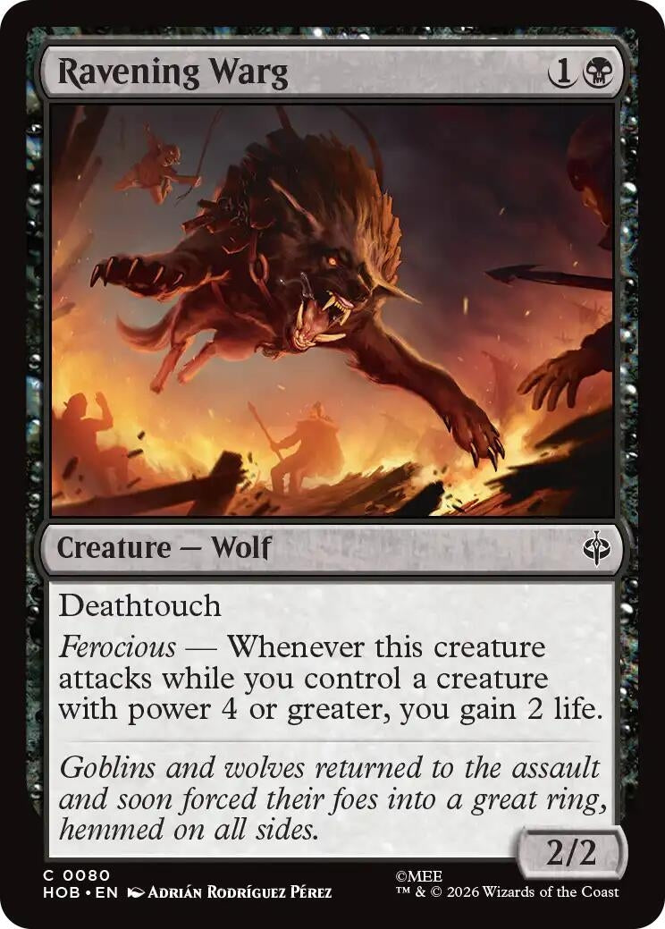 Image for Ravening Warg (80) [The Hobbit] - Magic: The Gathering
