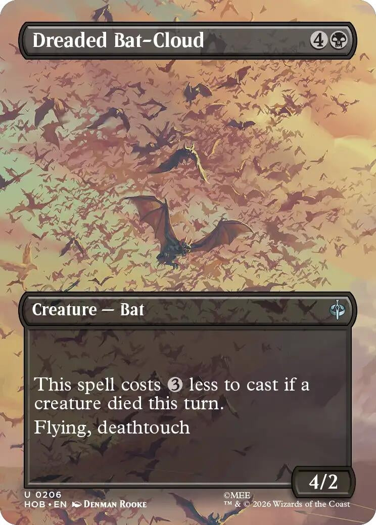 Image for Dreaded Bat-Cloud (Borderless) (206) [The Hobbit] - Magic: The Gathering