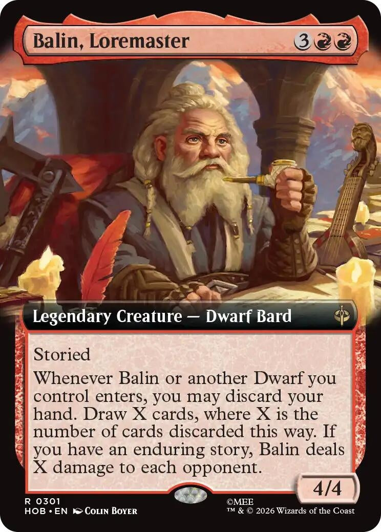 Image for Balin, Loremaster (Extended Art) (301) [The Hobbit] - Magic: The Gathering
