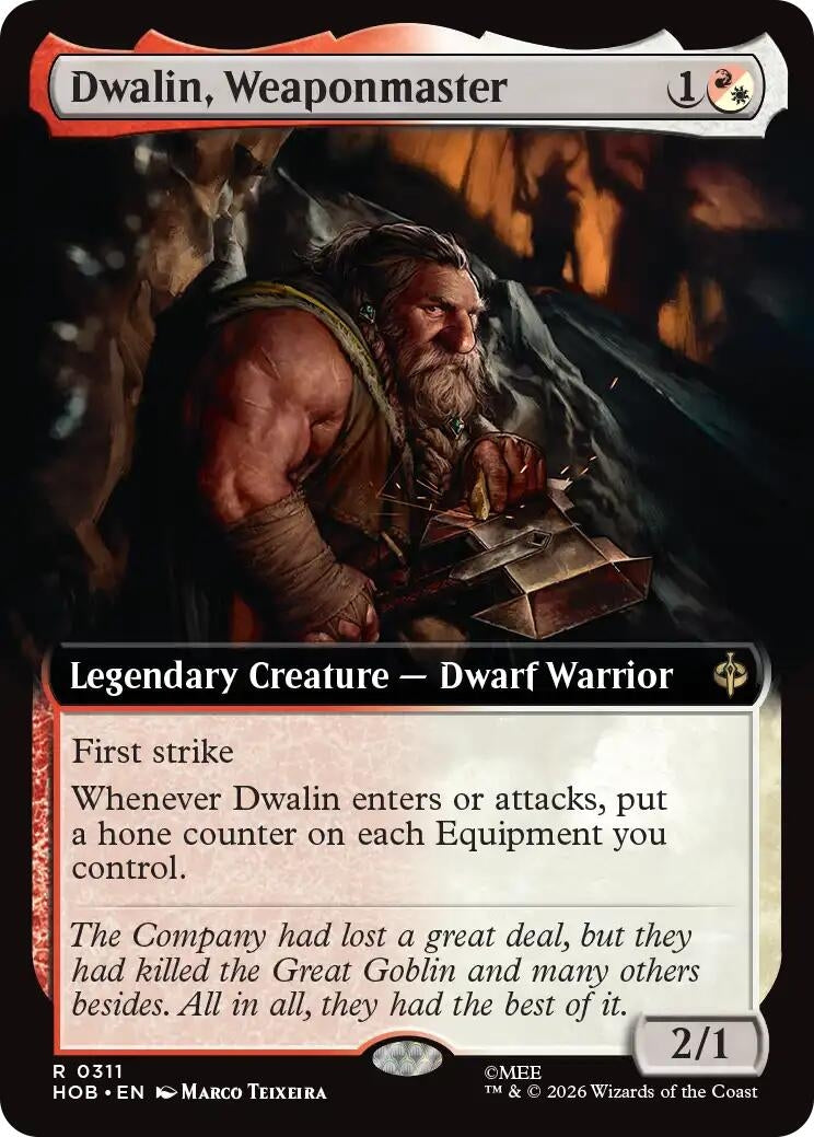 Image for Dwalin, Weaponmaster (Extended Art) (311) [The Hobbit] - Magic: The Gathering
