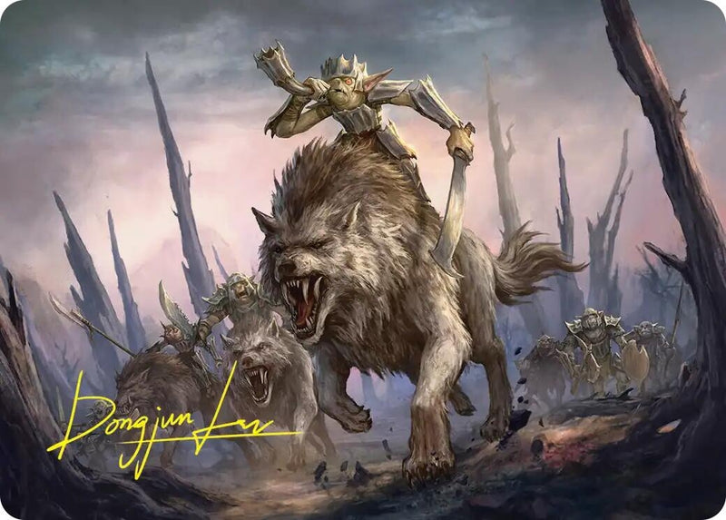 Image for Signal the Onslaught Art Card (Gold-Stamped Signature) (52) [Art Series: The Hobbit] - Magic: The Gathering