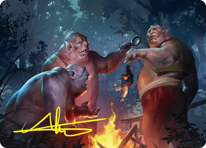 Image for Tom, Bert, and William Art Card (Gold-Stamped Signature) (25) [Art Series: The Hobbit] - Magic: The Gathering