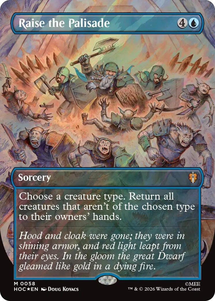 Image for Raise the Palisade (Borderless) (Surge Foil) (58) [The Hobbit: Eternal-Legal] - Magic: The Gathering