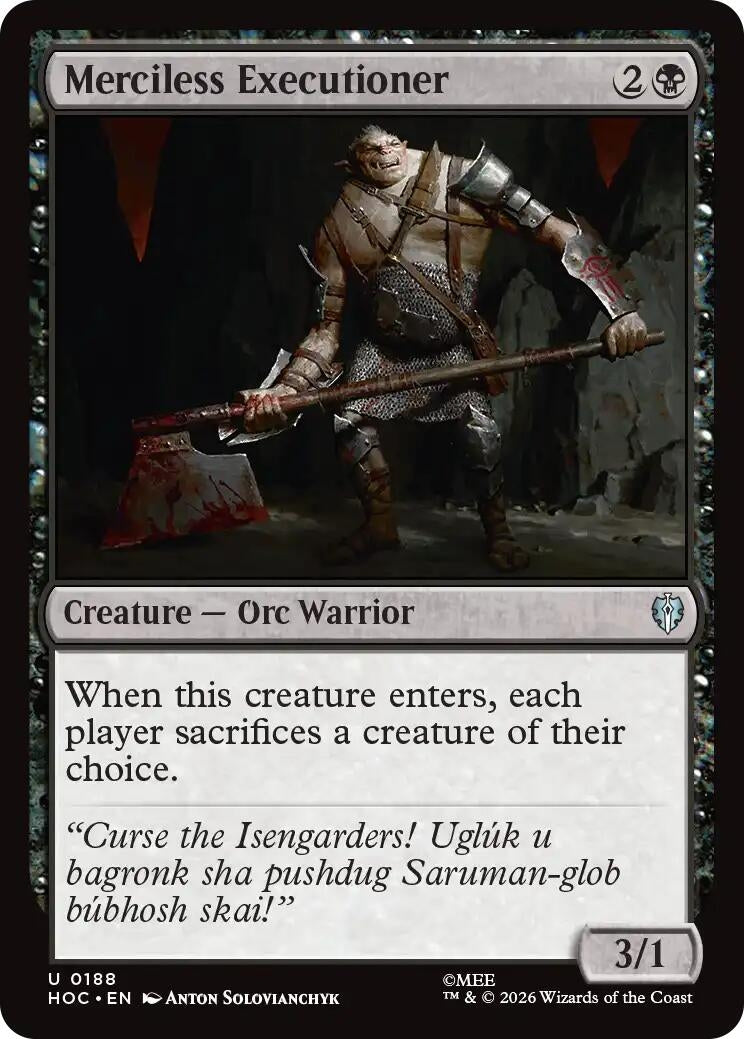 Image for Merciless Executioner (188) [The Hobbit: Eternal-Legal] - Magic: The Gathering
