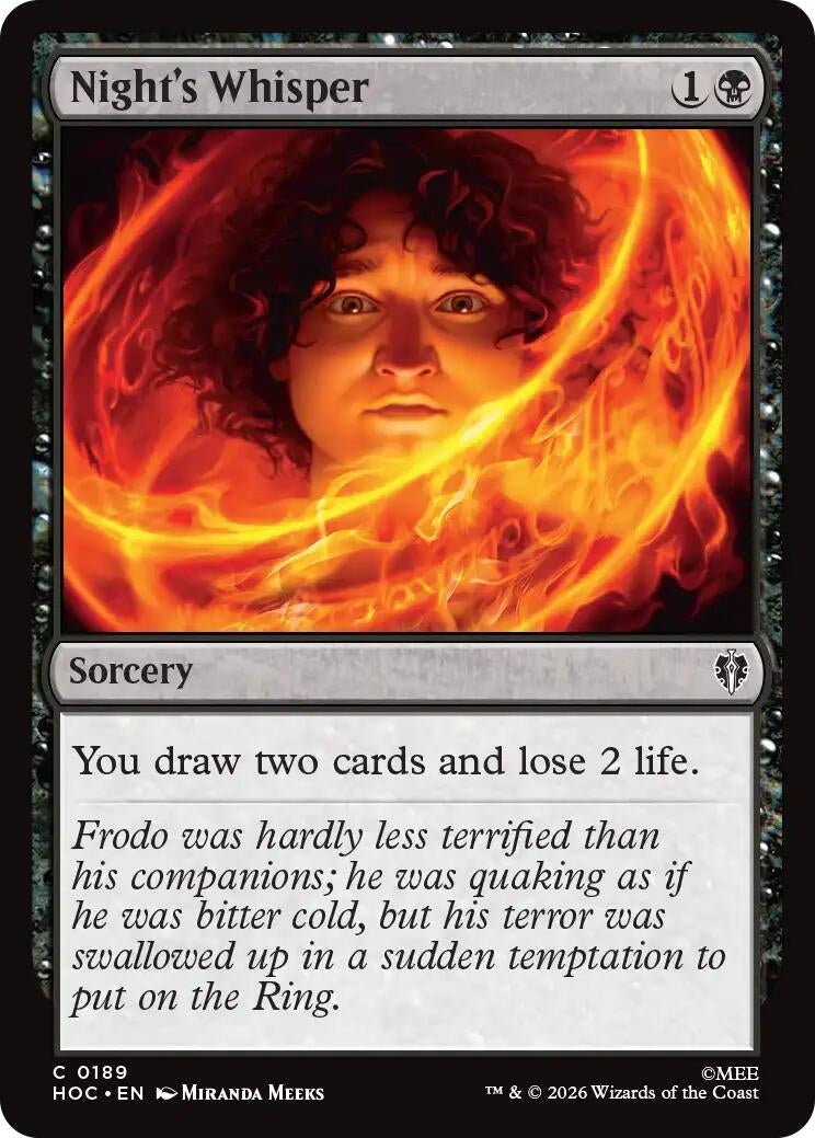 Image for Night's Whisper (189) [The Hobbit: Eternal-Legal] - Magic: The Gathering