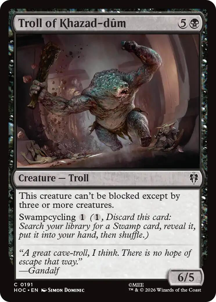 Image for Troll of Khazad-dum (191) [The Hobbit: Eternal-Legal] - Magic: The Gathering
