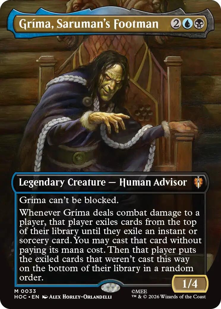 Image for Grima, Saruman's Footman (Borderless) (33) [The Hobbit: Eternal-Legal] - Magic: The Gathering