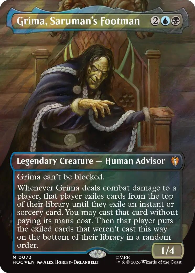Image for Grima, Saruman's Footman (Borderless) (Surge Foil) (73) [The Hobbit: Eternal-Legal] - Magic: The Gathering