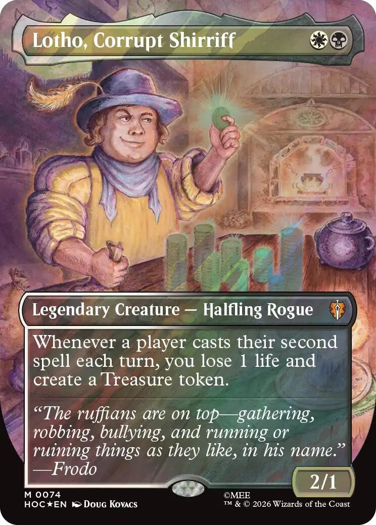 Image for Lotho, Corrupt Shirriff (Borderless) (Surge Foil) (74) [The Hobbit: Eternal-Legal] - Magic: The Gathering