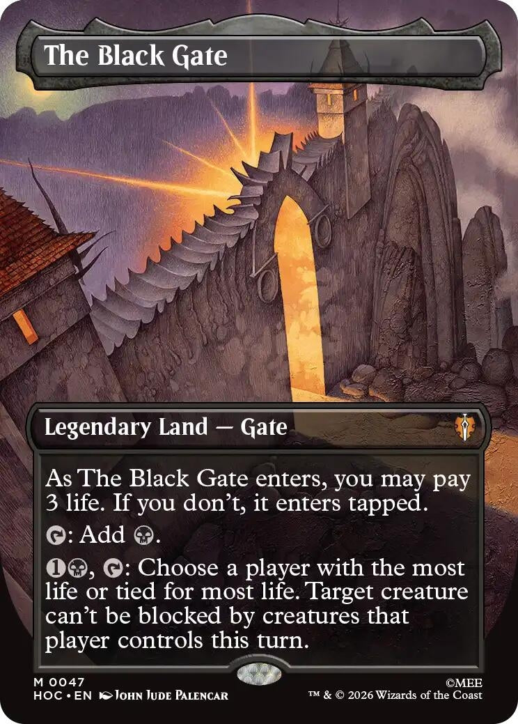 Image for The Black Gate (Borderless) (47) [The Hobbit: Eternal-Legal] - Magic: The Gathering