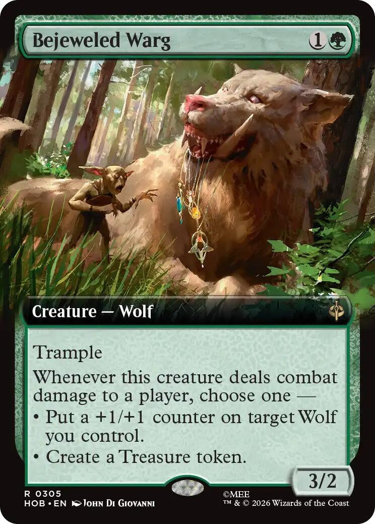 Image for Bejeweled Warg (Extended Art) (305) [The Hobbit] - Magic: The Gathering