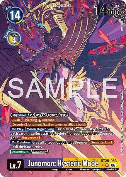 Image for Junomon: Hysteric Mode (Alternate Art) (BT26-083 SR) [Timeless Bonds] - Digimon Card Game