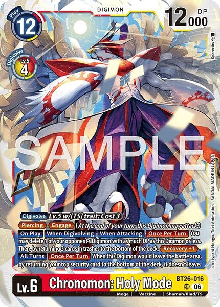 Image for Chronomon: Holy Mode (BT26-016 SR) [Timeless Bonds] - Digimon Card Game