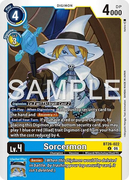 Image for Sorcermon (BT26-022 U) [Timeless Bonds] - Digimon Card Game