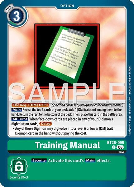 Image for Training Manual (BT26-099 U) [Timeless Bonds] - Digimon Card Game