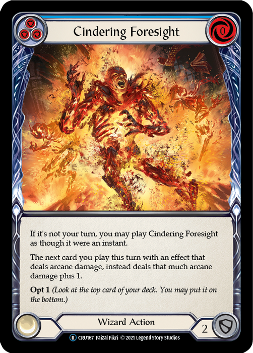 Cindering Foresight (Blue) [U-CRU167] (Crucible of War Unlimited)  Unlimited Rainbow Foil