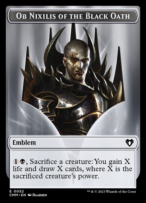 Eldrazi // Emblem - Ob Nixilis of the Black Oath Double-Sided Token (1 // 52) [Commander Masters]