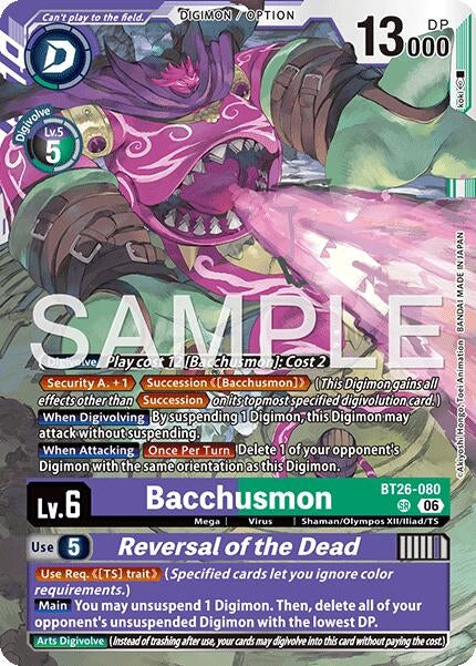 Image for Bacchusmon // Reversal of the Dead (BT26-080 SR) [Timeless Bonds] - Digimon Card Game