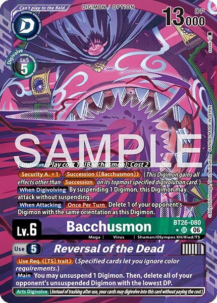 Image for Bacchusmon // Reversal of the Dead (Alternate Art) (BT26-080 SR) [Timeless Bonds] - Digimon Card Game