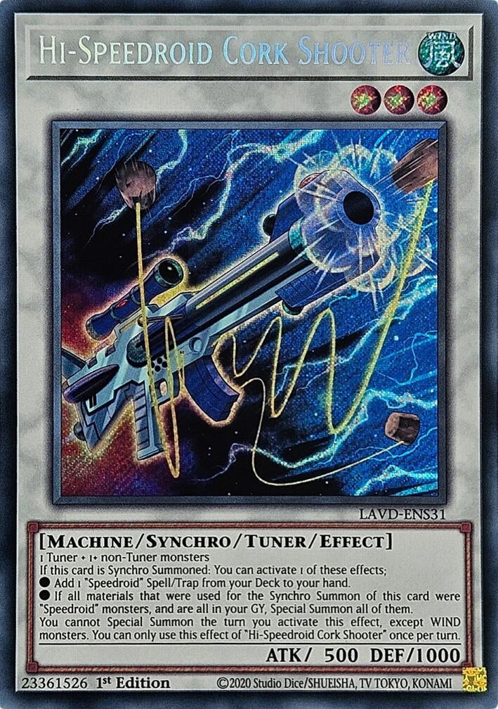 Image for Hi-Speedroid Cork Shooter (Secret Rare) (LAVD-ENS31) [Legendary Arc-V Decks] - YuGiOh