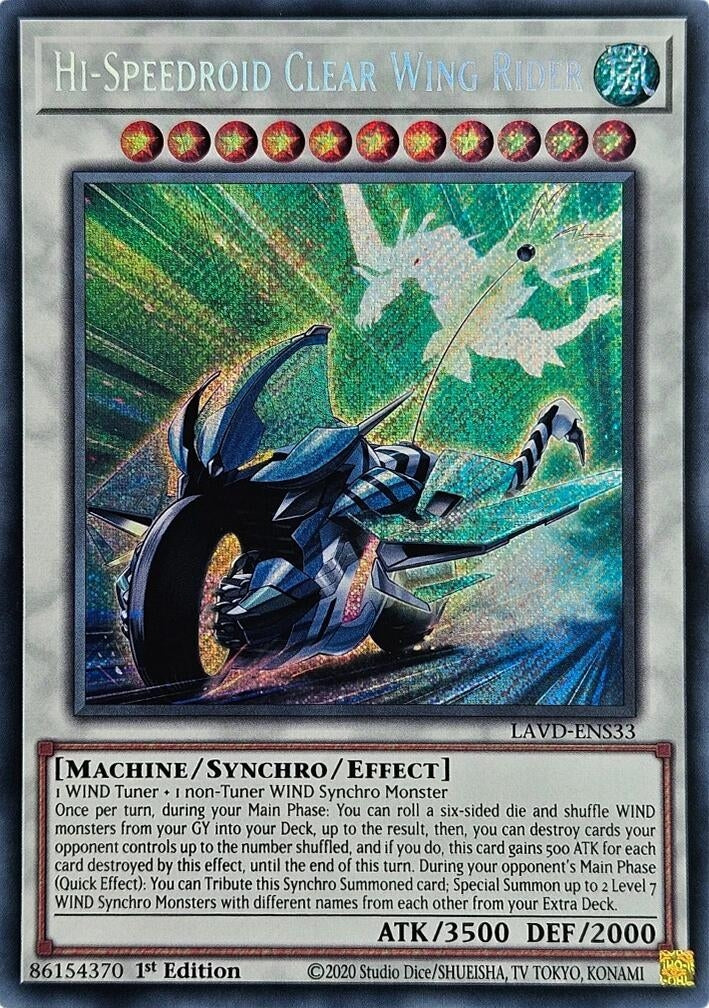 Image for Hi-Speedroid Clear Wing Rider (Secret Rare) (LAVD-ENS33) [Legendary Arc-V Decks] - YuGiOh