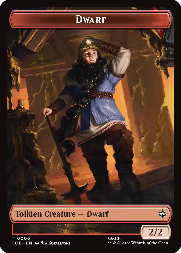 Image for Dwarf // Enduring Story Double-Sided Token (6 // 14) [The Hobbit] - Magic: The Gathering