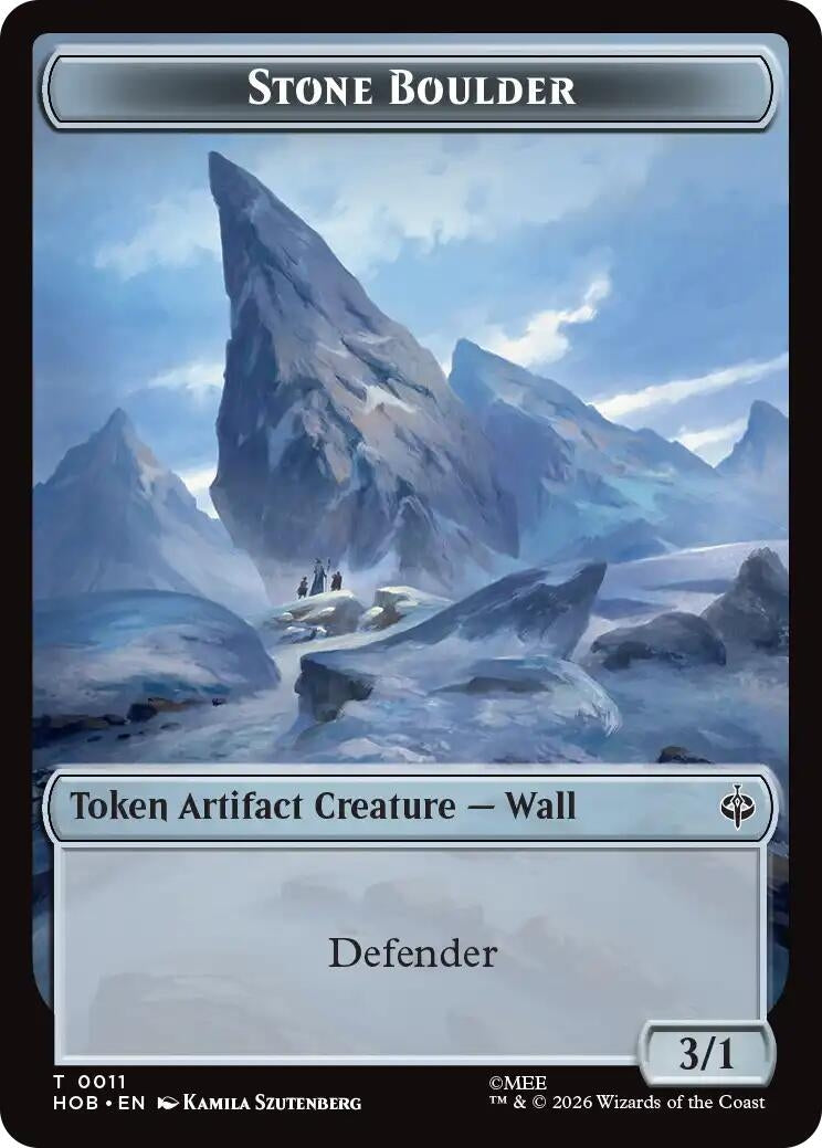 Image for Stone Boulder // Bear Double-Sided Token (11 // 7) [The Hobbit] - Magic: The Gathering